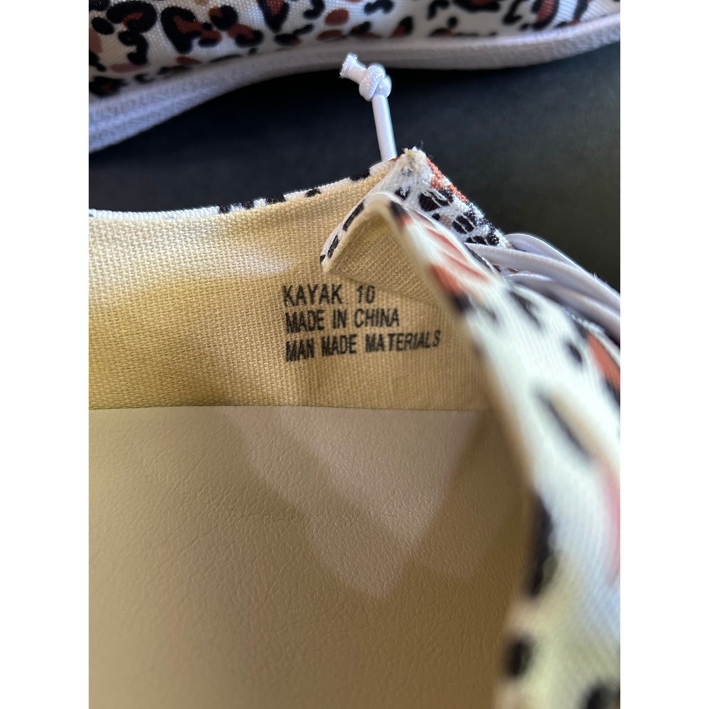 Corky's Kayak Boat Shoes Women 10 White Leopard Print Canvas Loafers Slip On NEW - Picture 8 of 9